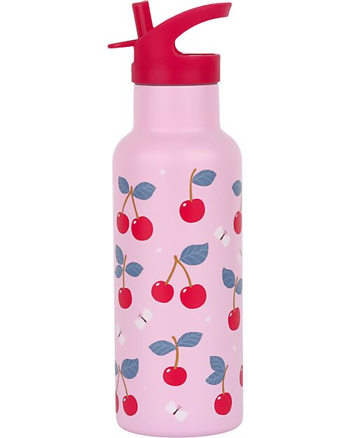 A Little Lovely Company Borraccia Termica in Acciaio Inossidabile - 500 ml - Ciliegie Borracce Termiche